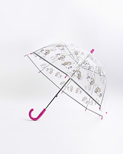 Girls Pink Unicorn Umbrella