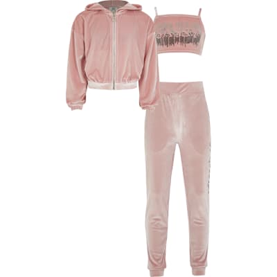 girls pink tracksuit