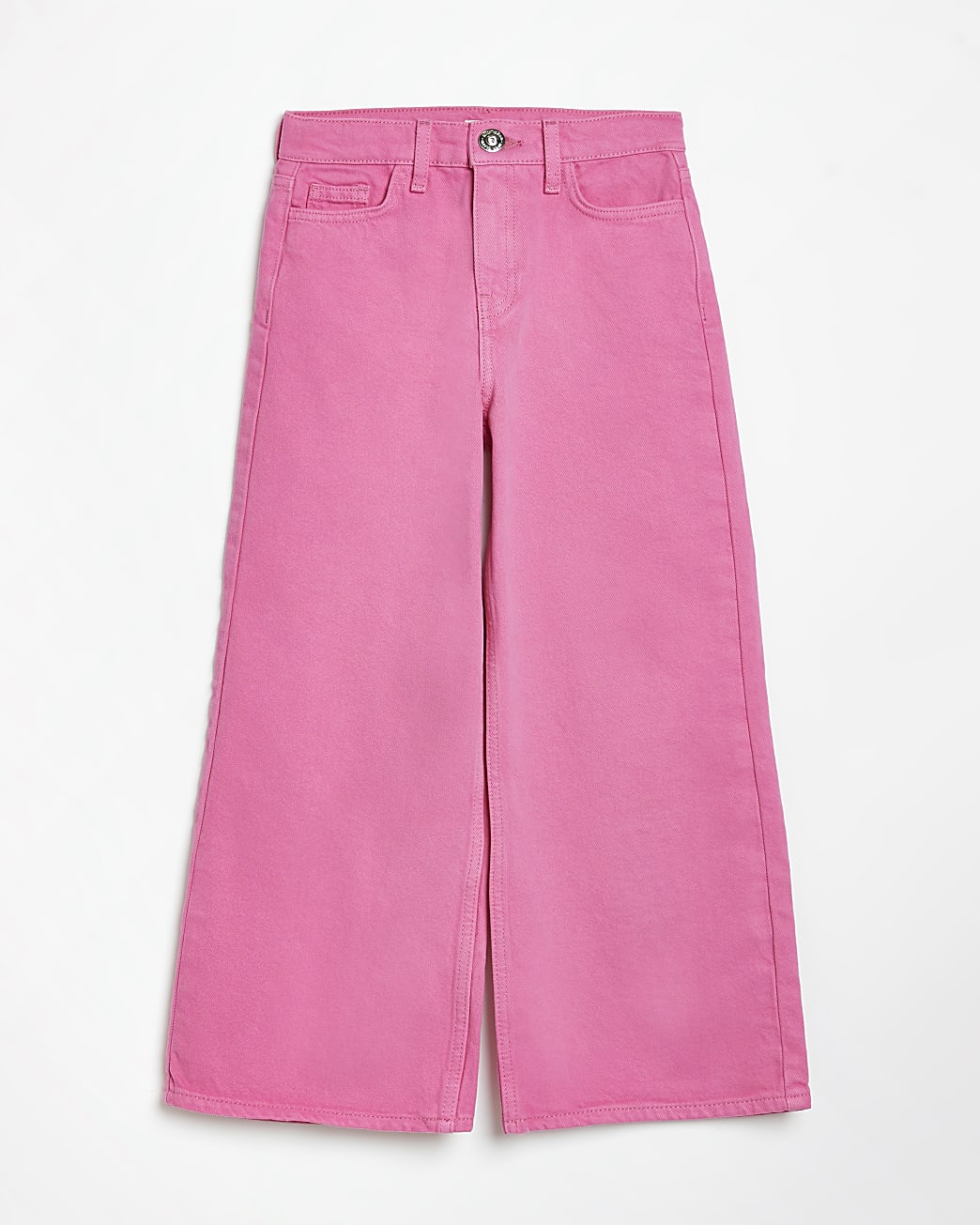 Girls pink wide leg jeans
