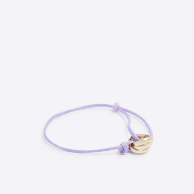Girls Purple And Gold Rings Bracelet