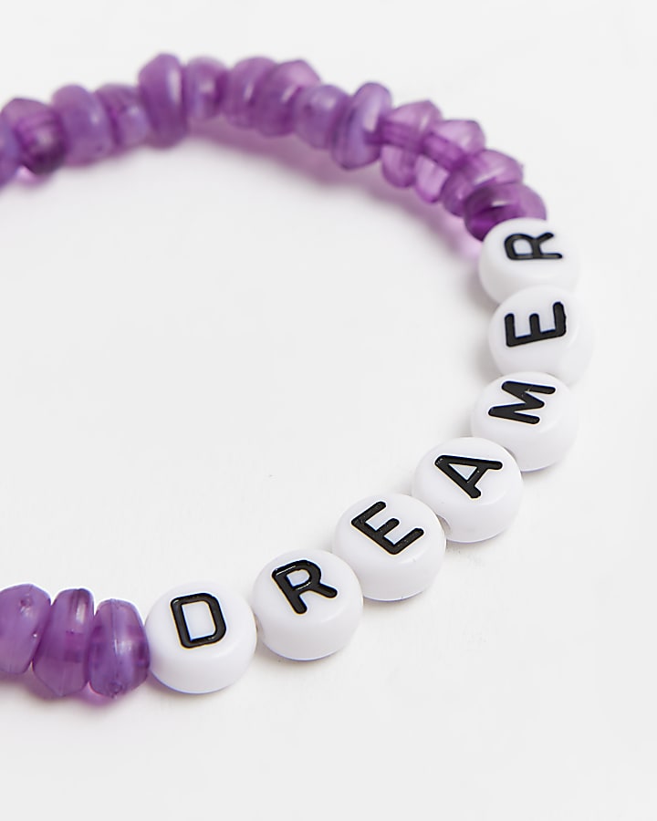 Girls Purple beaded bracelet