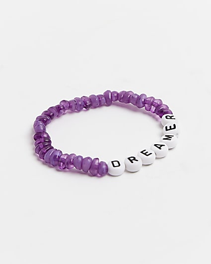 Girls Purple beaded bracelet