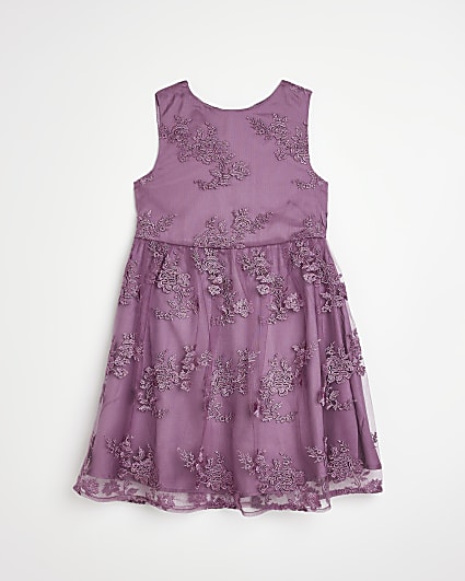 Girls purple Chi Chi embroidered dress