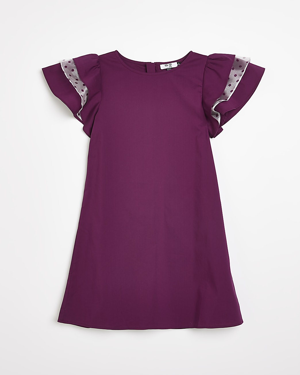 Girls purple Chi Chi frill sleeve dress