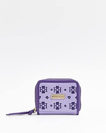 Girls purple embroidered purse