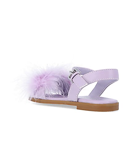 360 degree animation of product Girls Purple Fluffy Sandals frame-6
