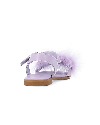 360 degree animation of product Girls Purple Fluffy Sandals frame-10