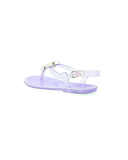 360 degree animation of product Girls purple gem jelly sandals frame-6