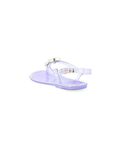 360 degree animation of product Girls purple gem jelly sandals frame-7