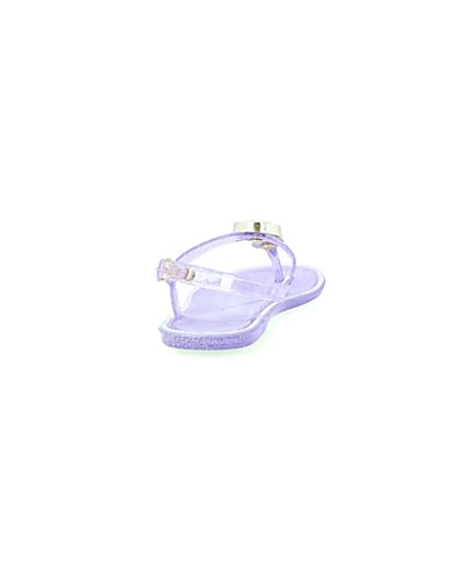 360 degree animation of product Girls purple gem jelly sandals frame-10