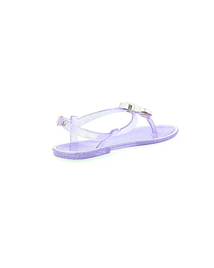 360 degree animation of product Girls purple gem jelly sandals frame-12