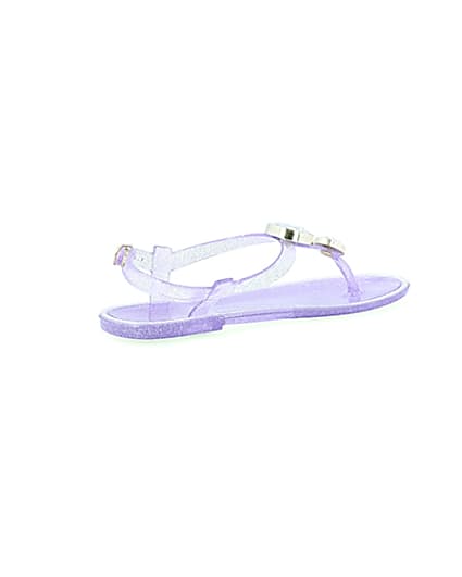360 degree animation of product Girls purple gem jelly sandals frame-13