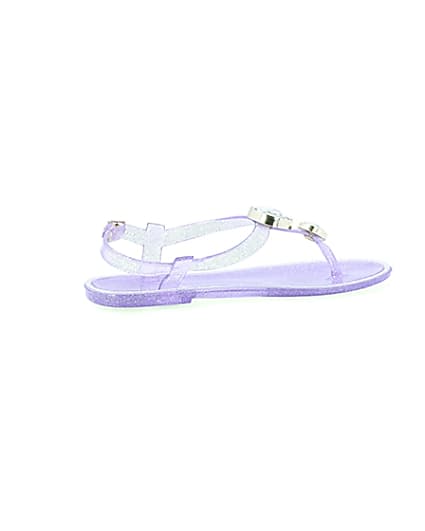 360 degree animation of product Girls purple gem jelly sandals frame-14