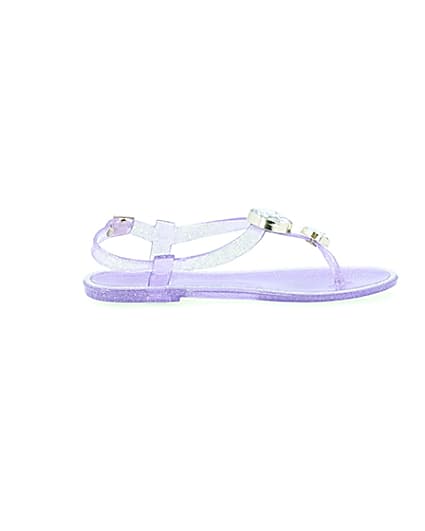360 degree animation of product Girls purple gem jelly sandals frame-15