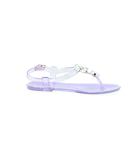 360 degree animation of product Girls purple gem jelly sandals frame-16