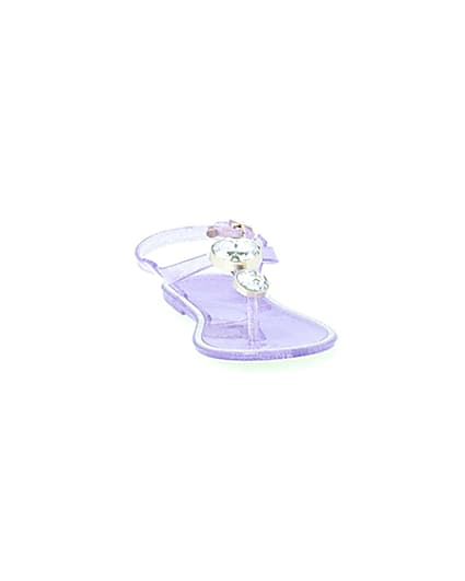 360 degree animation of product Girls purple gem jelly sandals frame-20