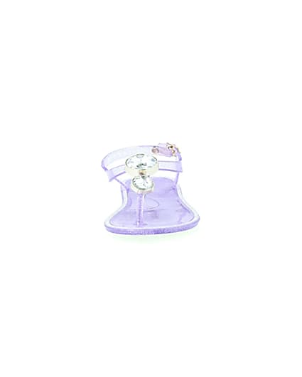 360 degree animation of product Girls purple gem jelly sandals frame-21