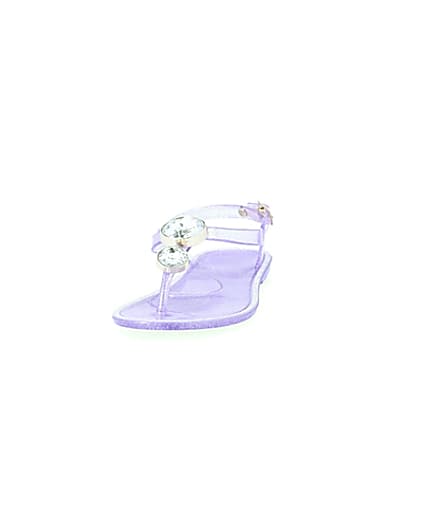360 degree animation of product Girls purple gem jelly sandals frame-22