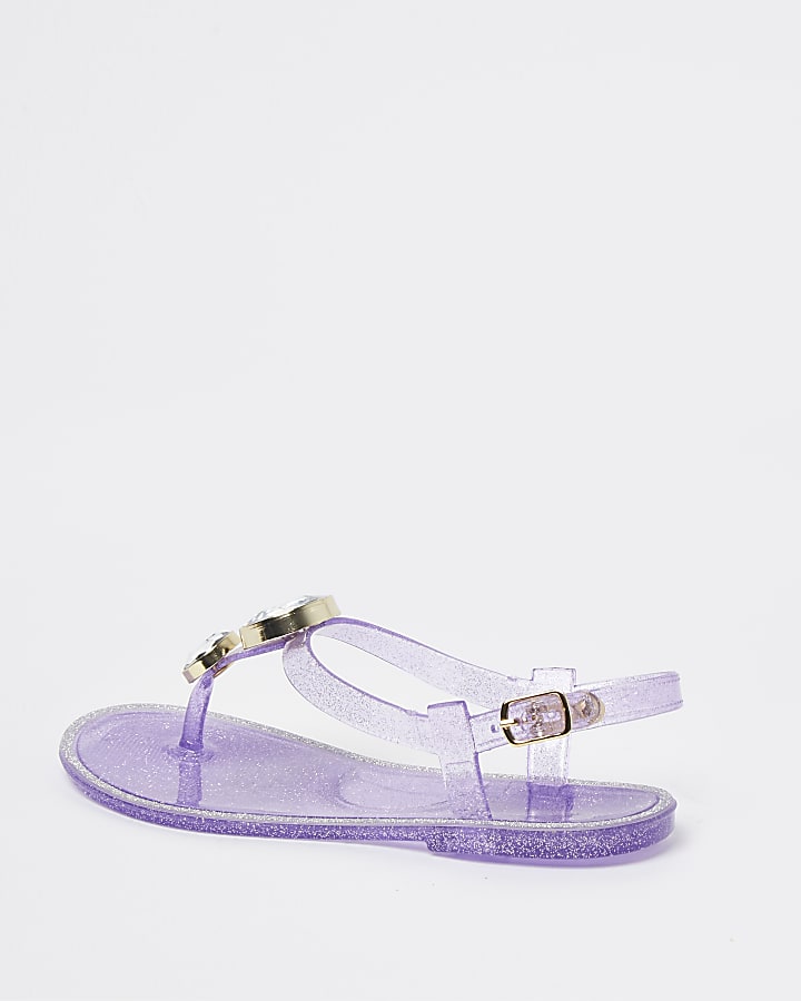 Girls purple gem jelly sandals