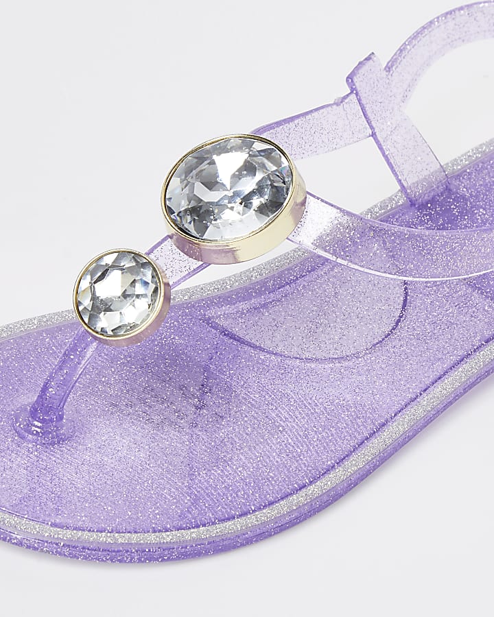 Girls purple gem jelly sandals