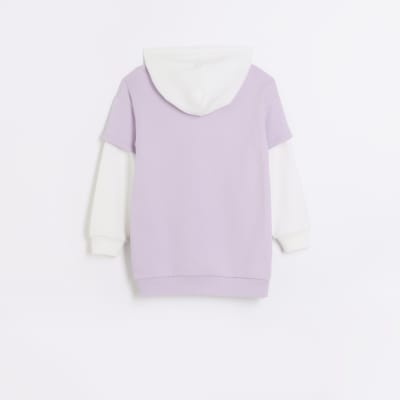 Girls purple graphic 2 in 1 hoodie