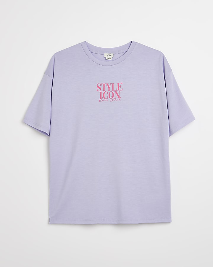 Girls purple graphic t-shirt