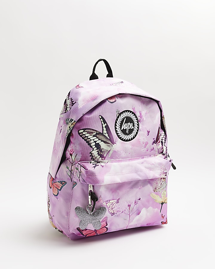 Girls purple hype butterfly backpack