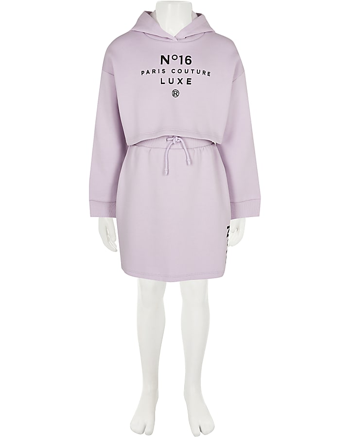 Girls purple 'Paris Couture' skirt outfit
