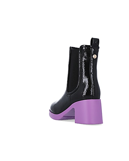 360 degree animation of product Girls Purple patent heeled boots frame-7