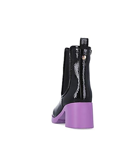 360 degree animation of product Girls Purple patent heeled boots frame-8