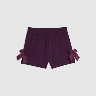 Girls Purple Premium Bow Shorts