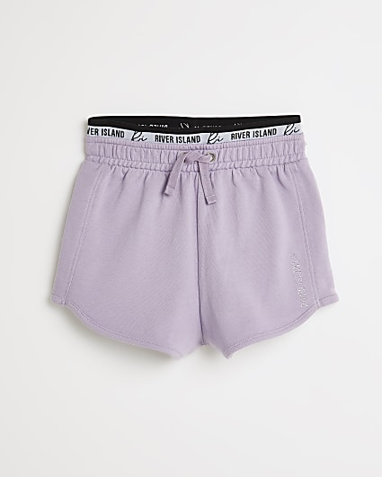 Girls purple RI branded runner shorts