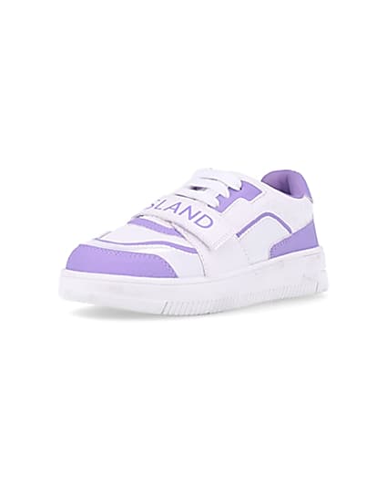 360 degree animation of product Girls purple RI branded Velcro trainers frame-0