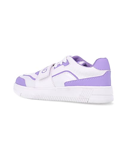 360 degree animation of product Girls purple RI branded Velcro trainers frame-5