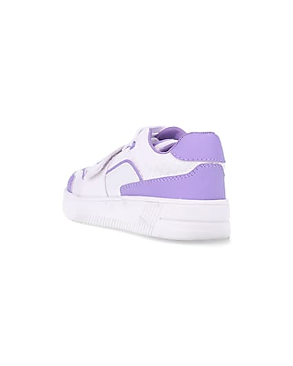 360 degree animation of product Girls purple RI branded Velcro trainers frame-7
