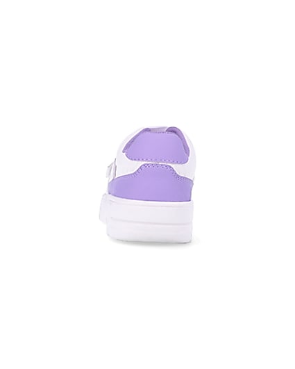 360 degree animation of product Girls purple RI branded Velcro trainers frame-9