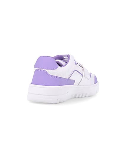 360 degree animation of product Girls purple RI branded Velcro trainers frame-11