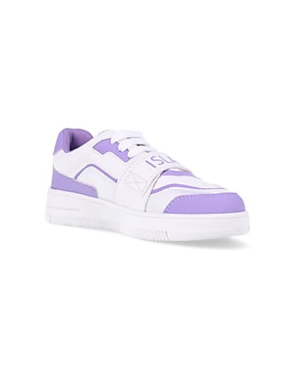 360 degree animation of product Girls purple RI branded Velcro trainers frame-18