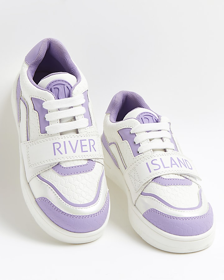 Girls purple RI branded Velcro trainers