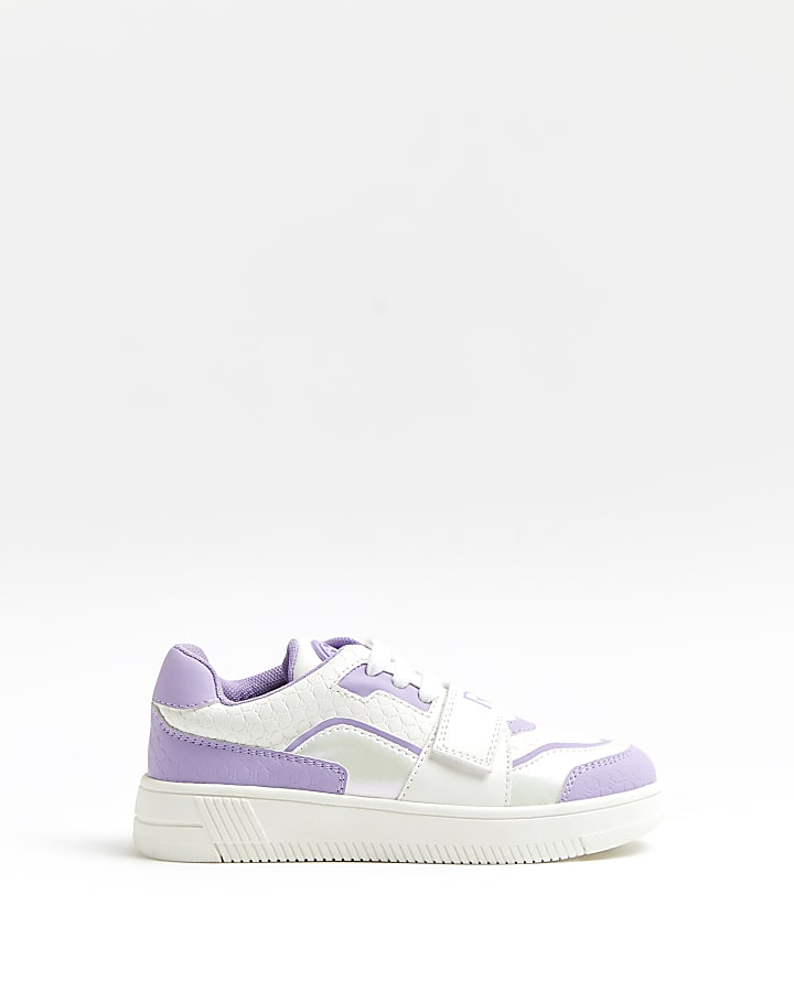 Girls purple RI branded Velcro trainers