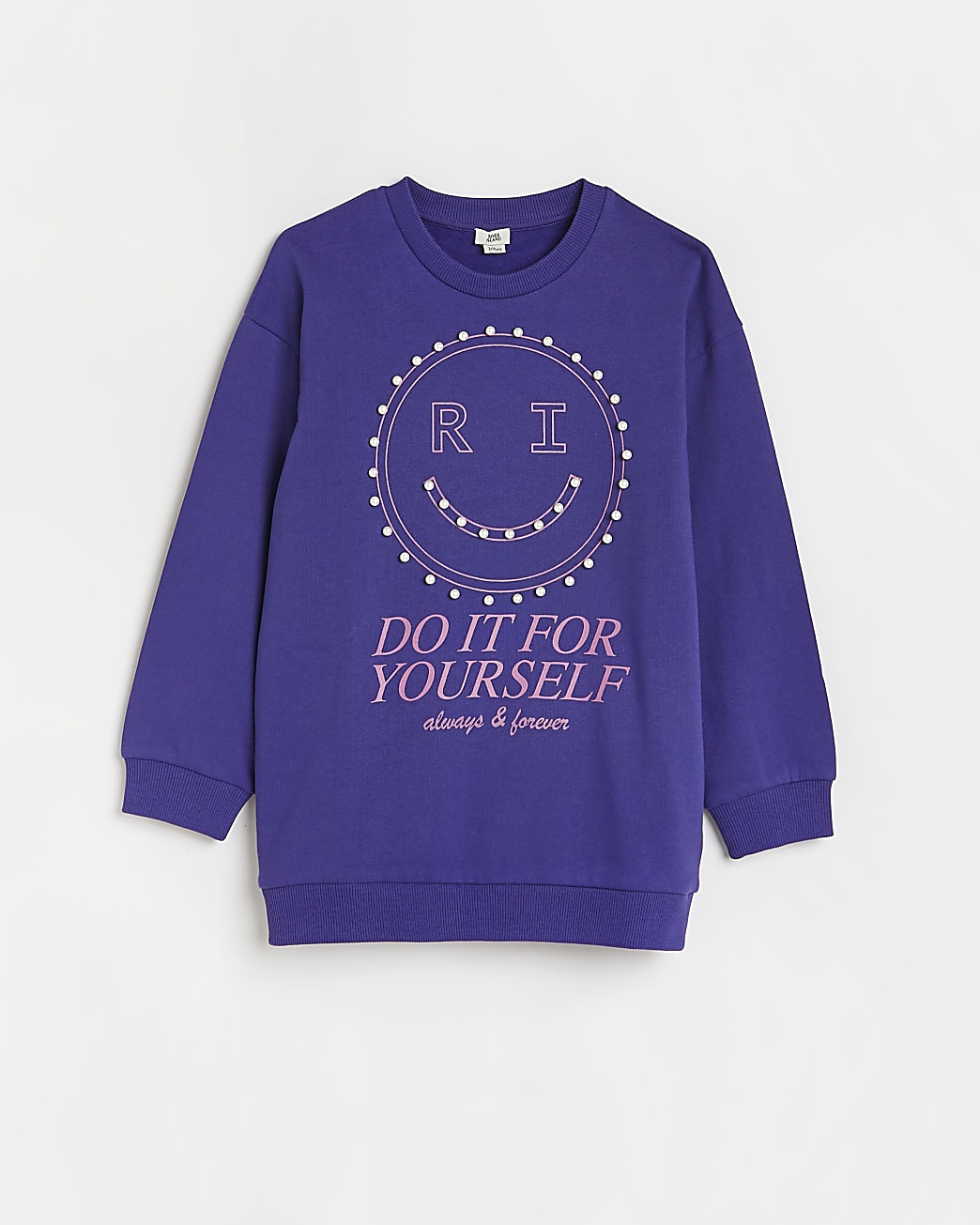 Girls purple RI pearl graphic sweatshirt