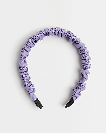 Girls Purple Ruched headband