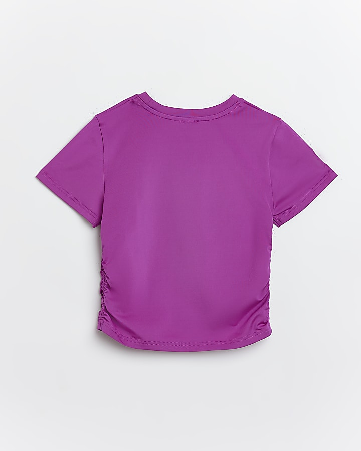 Girls purple ruched t-shirt