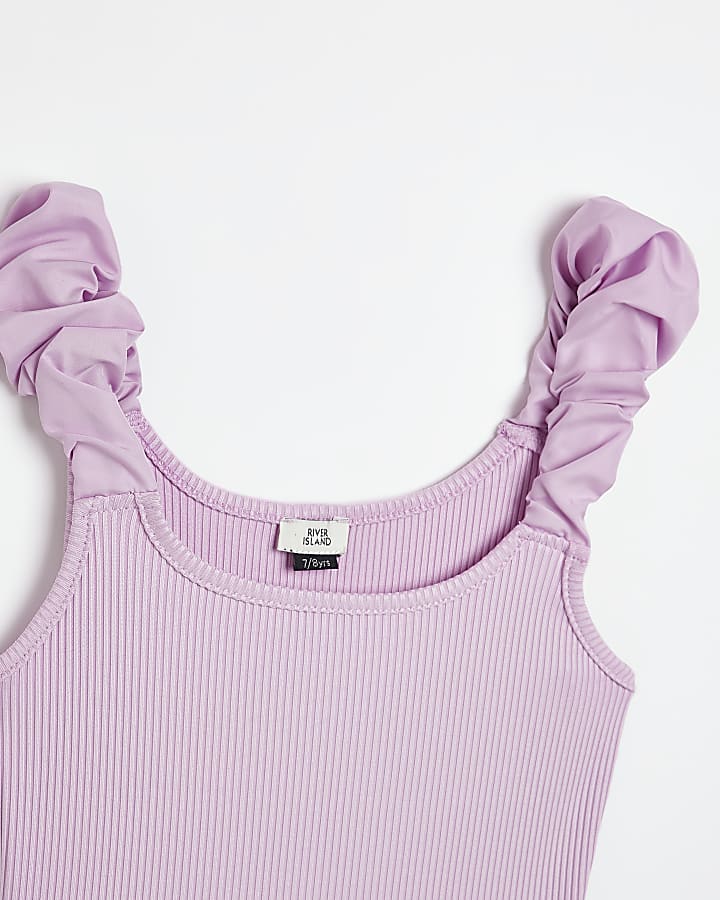 Girls purple shoulder detail Bodysuit