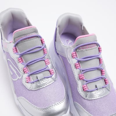 Girls Purple Skechers Flexible Heel Trainers