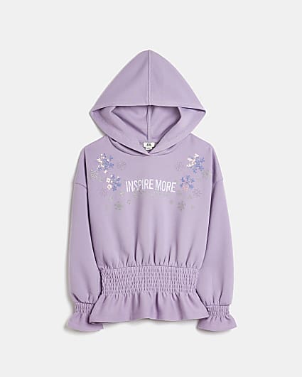 Girls Purple Snowflake sequin Sweatshirt