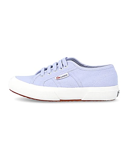 360 degree animation of product Girls purple superga laceup trainers frame-3
