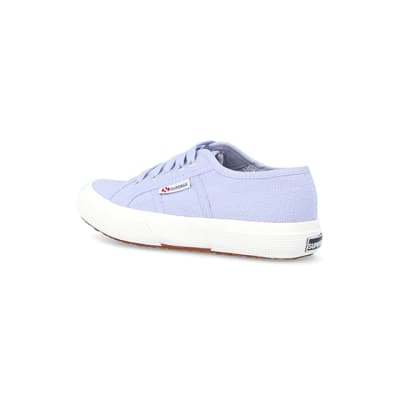 360 degree animation of product Girls purple superga laceup trainers frame-5