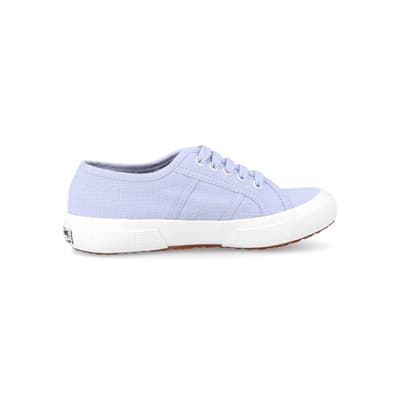 360 degree animation of product Girls purple superga laceup trainers frame-14