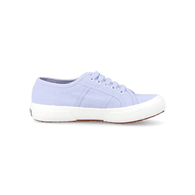 360 degree animation of product Girls purple superga laceup trainers frame-15